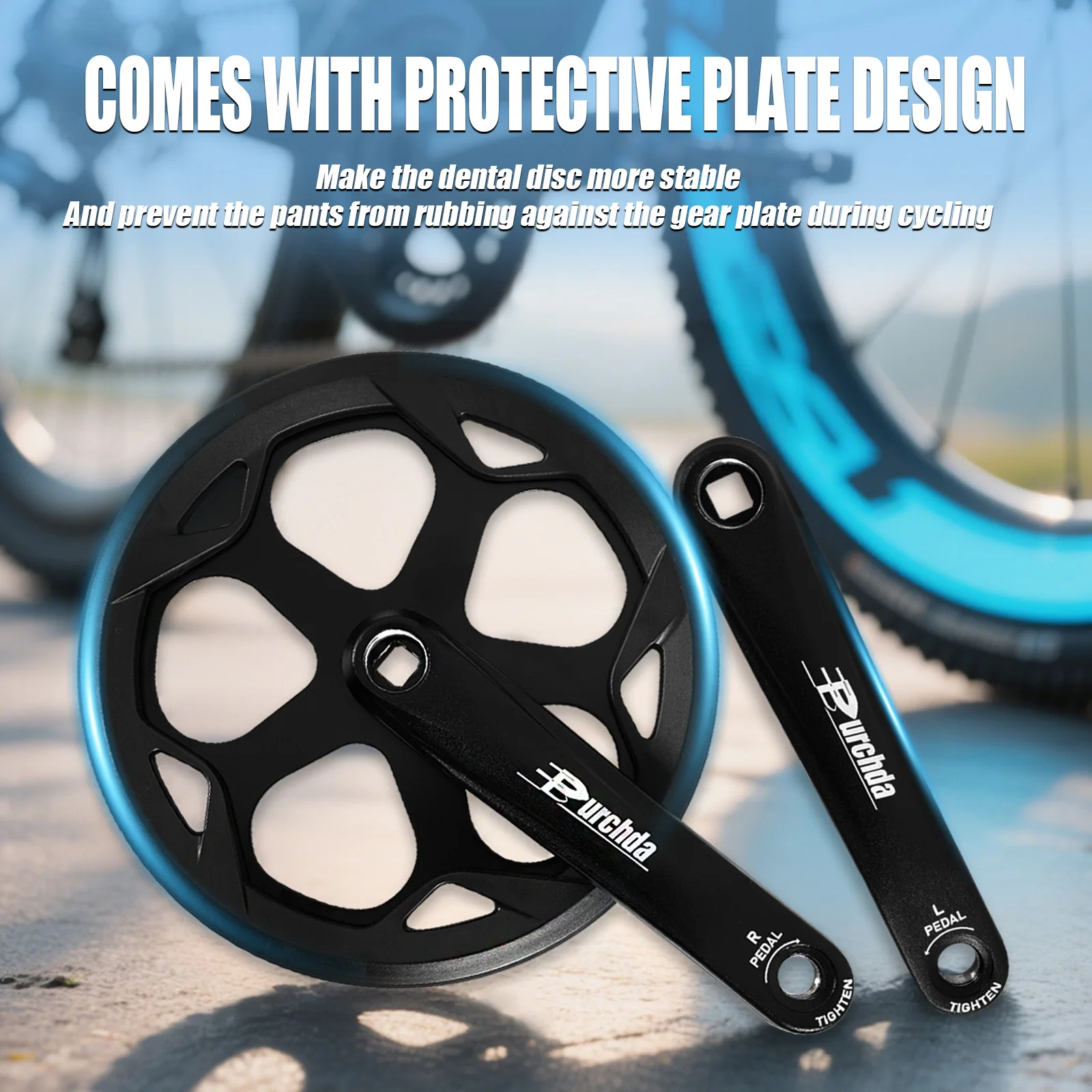 

170mm Aluminium Alloy Arm 52T Universal Bike Crankset Set ebike Chain wheel(Crank Removal Tool Included)