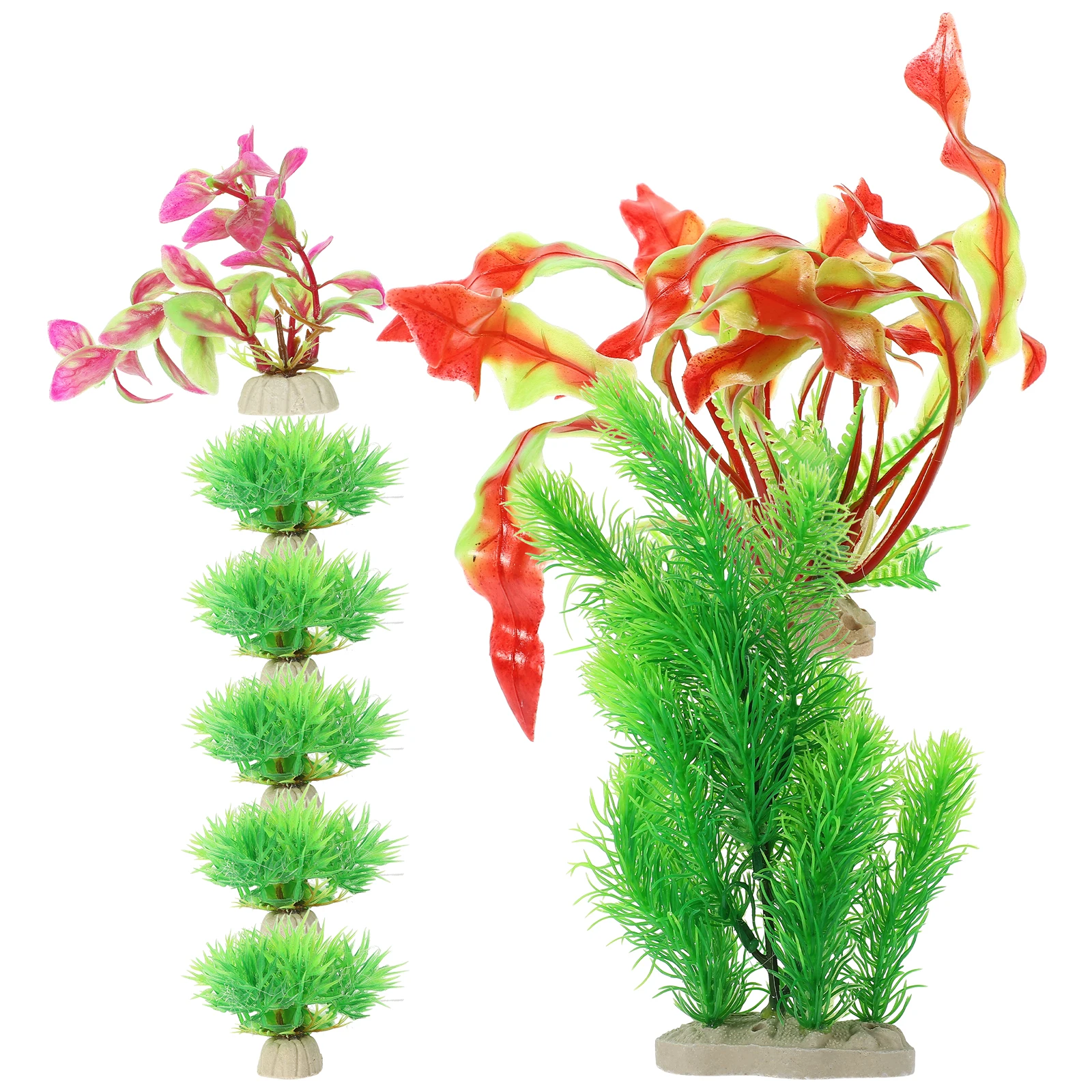 

8pcs Aquarium Plants Decor Water Grass Adornment Artificial Plant For Decoration Lightweight Realistic Design Natural Landscape