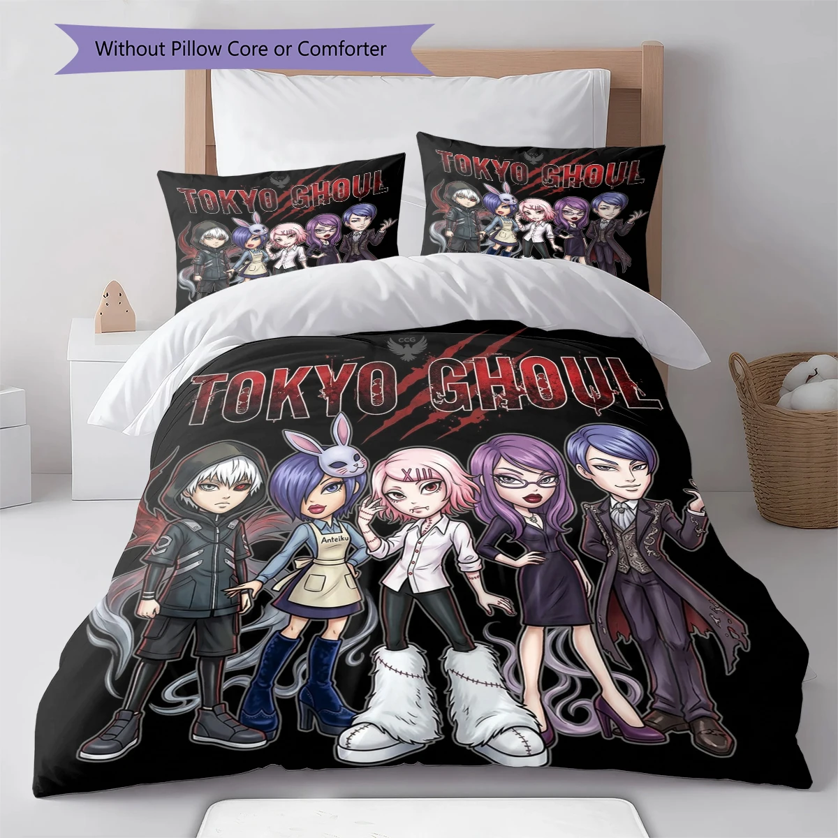 Tokyo Ghoul Duvet Cover Comfortable Cozy, Children Bedding Gift Set, Extra Large  Multiple Sizes -HE65