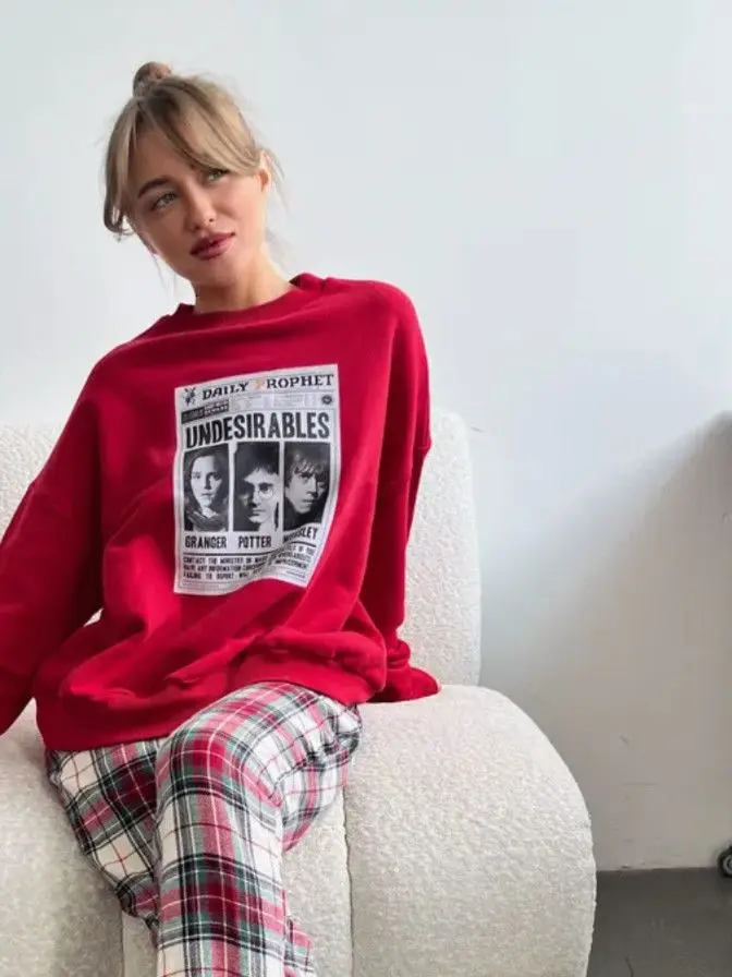 100% Pure Cotton Trendy Women's Autumn And Winter New Casual Loose And Versatile Temperament Thick American Printed Hoodie