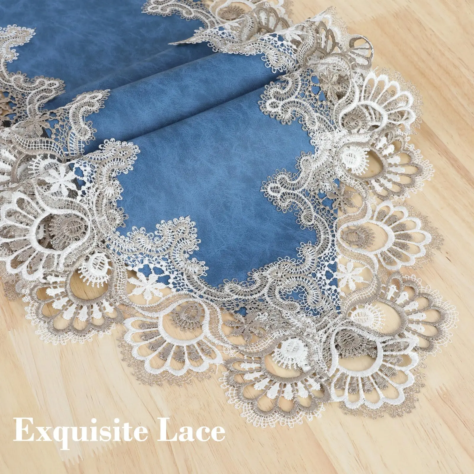 

Retro Lace Dining Table Runner Macrame Coffee Embroidered Floral Vintage Table Runners for Kitchen Christmas Party Decoration