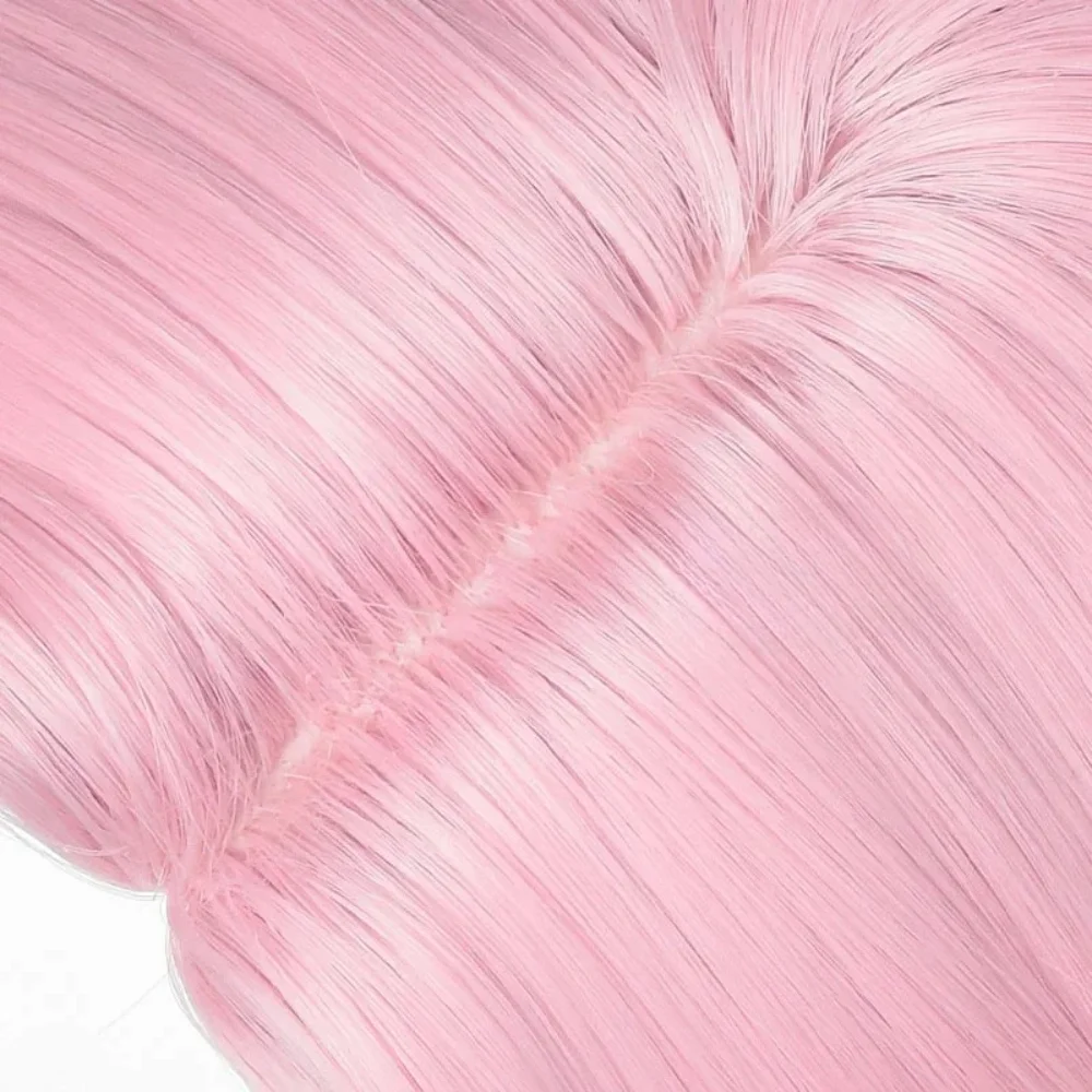 Imagen 5: Peluca Larga Rosa Ondulada Resistente al Calor, Cabello Sintético para Disfraces de Halloween, 100cm, Peluca de Cosplay de Fluttershy de Anime