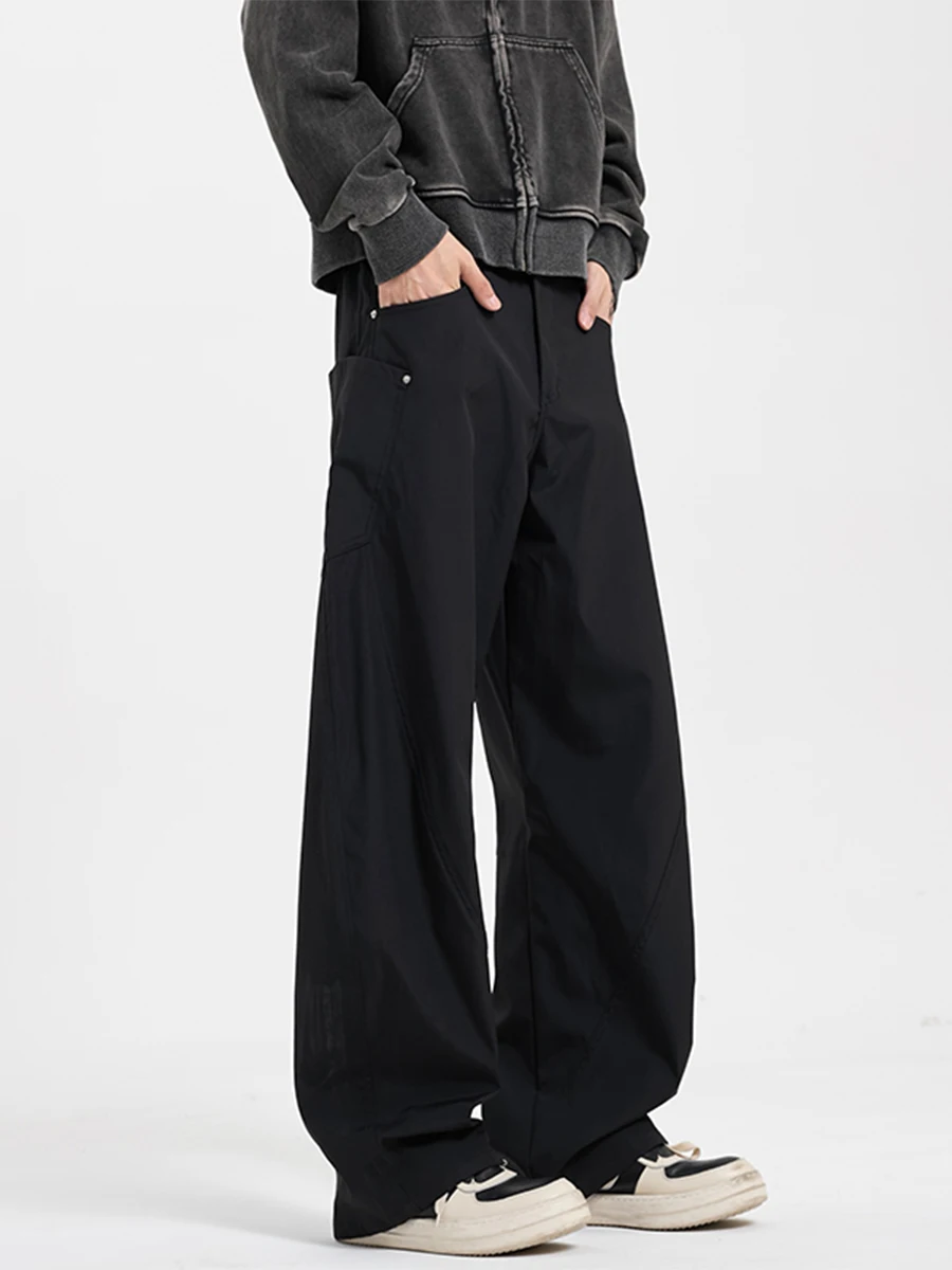 

Мужские брюки-карго в американском стиле, свободные прямые брюки на весну-осень, ретро-брюки для работы, стильные и удобные