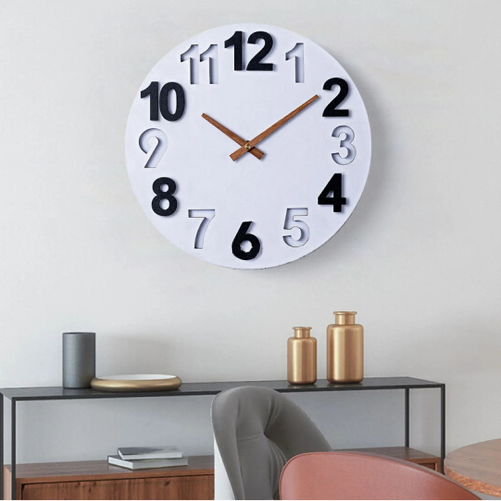 New Arrival DIY Silent Quartz Movement Mechanism Wall Clock 20mm Hands Clock for 12 Inch Clock Replaced Parts,Branch Wood