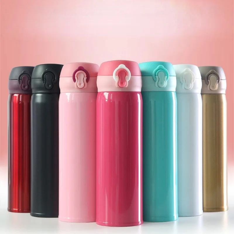 

New Design Double Wall Stainless Steel Vacuum Flasks 500ml Thermos Cup Coffee Tea Milk Travel Mug Thermo Bottle Gifts Thermocup