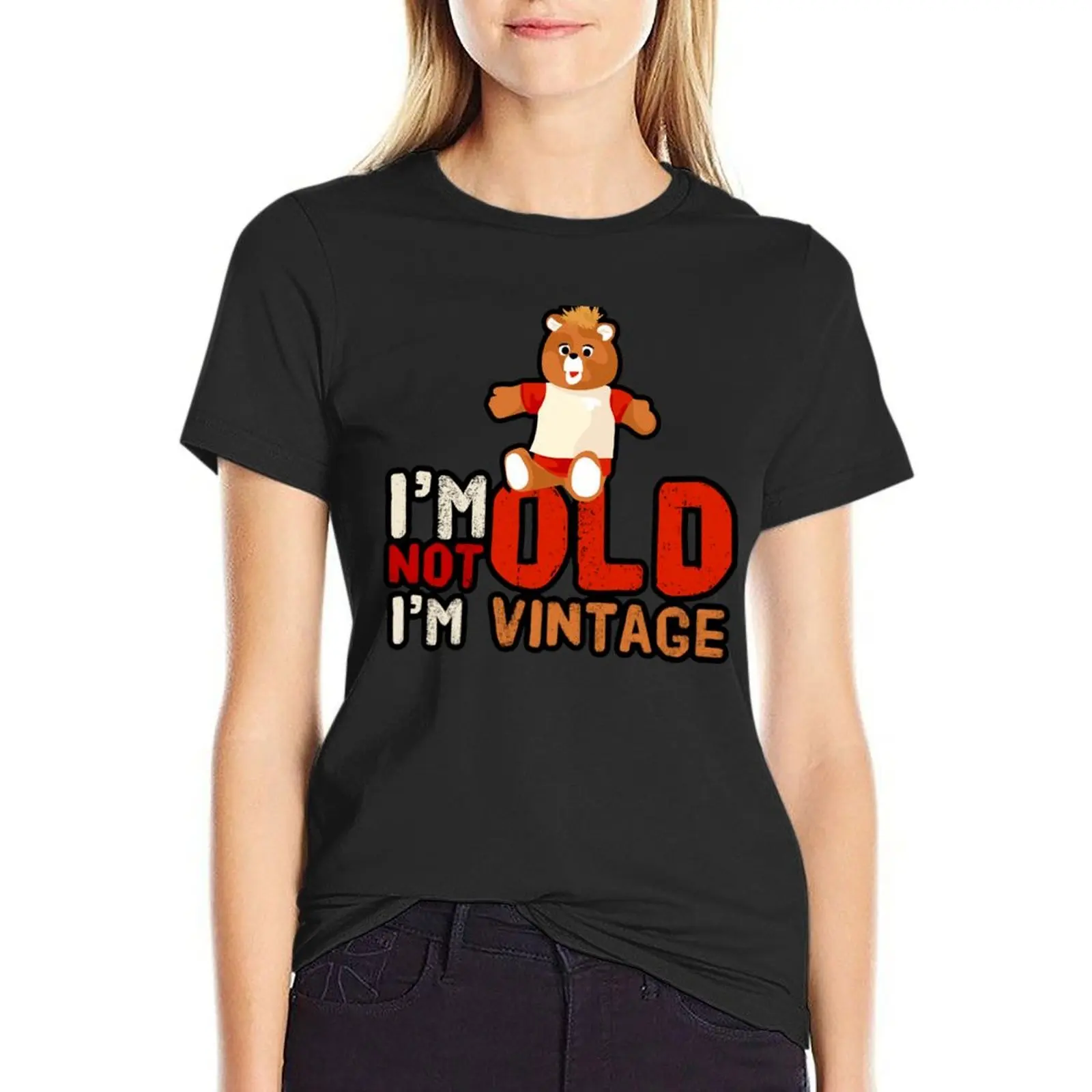 

I’m not old I’m a vintage, funny gen x, teddy ruxpin T-shirt kawaii clothes funny t-shirt dress for Women graphic