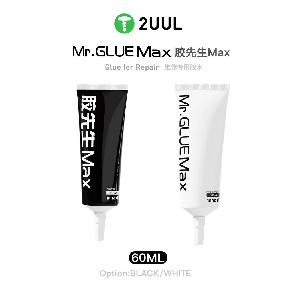 2UUL Mr. Glue Max 60ML Black/White For Mobile Phone Screen Back Cover Glass Frame Sealant External Screen Repair Special Tools