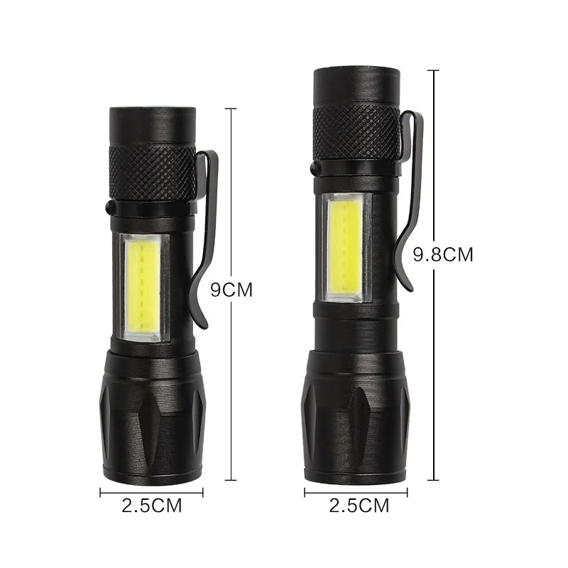 ZK30 Senter Led Mini 3 Mode Pencahayaan Senter LED Zoom Isi Ulang Portabel Q5 Lampu Kilat Senter Lentera Lampu Berkemah