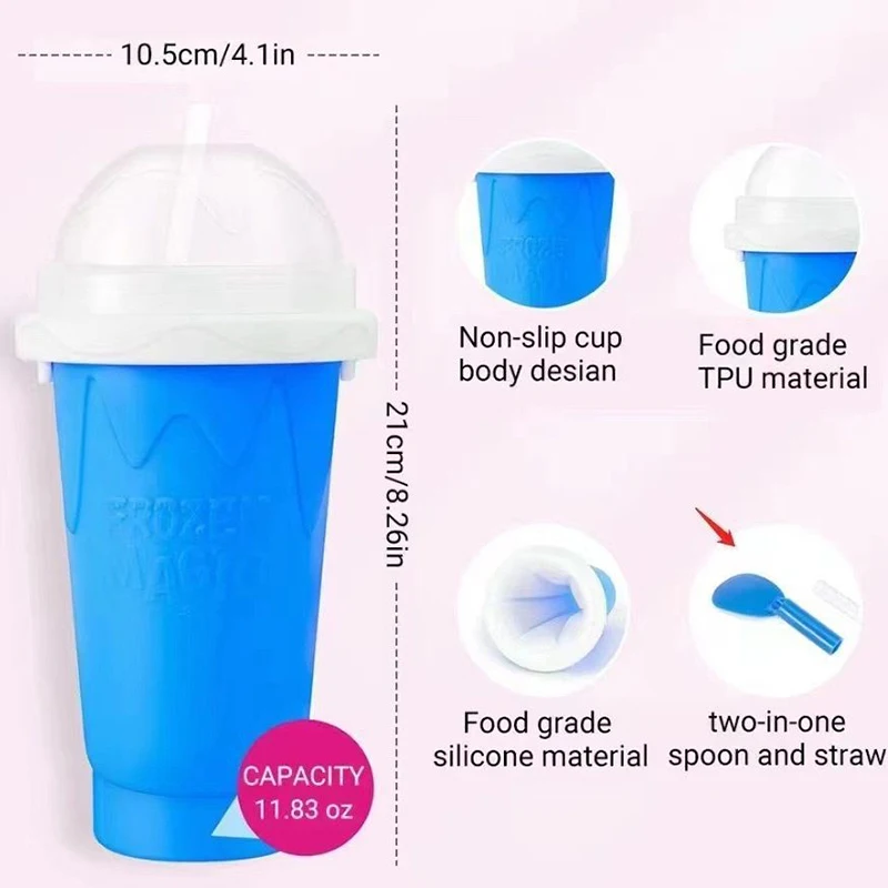 Summer Quick-Frozen Slushy Maker Cup Large Capacity Slushy Cup For Homemade Smoothies Juice Ice Cream Squeeze Beker Kitchen Tool