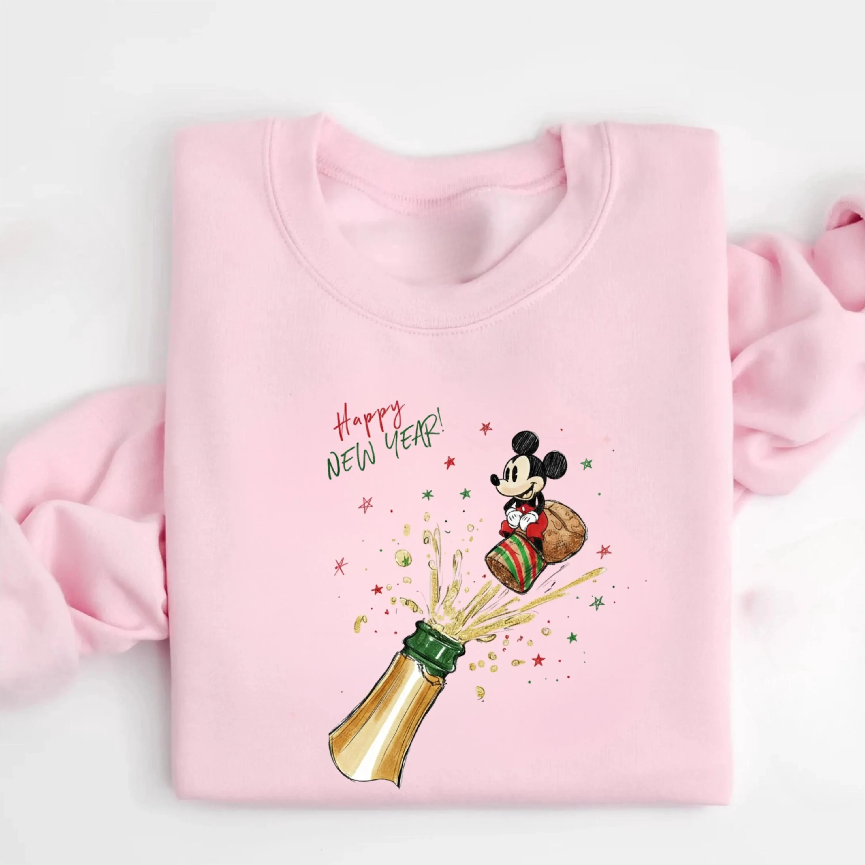 Sweat-shirt de noël rétro Mickey et ses amis, chemise de noël Disney, bonne année