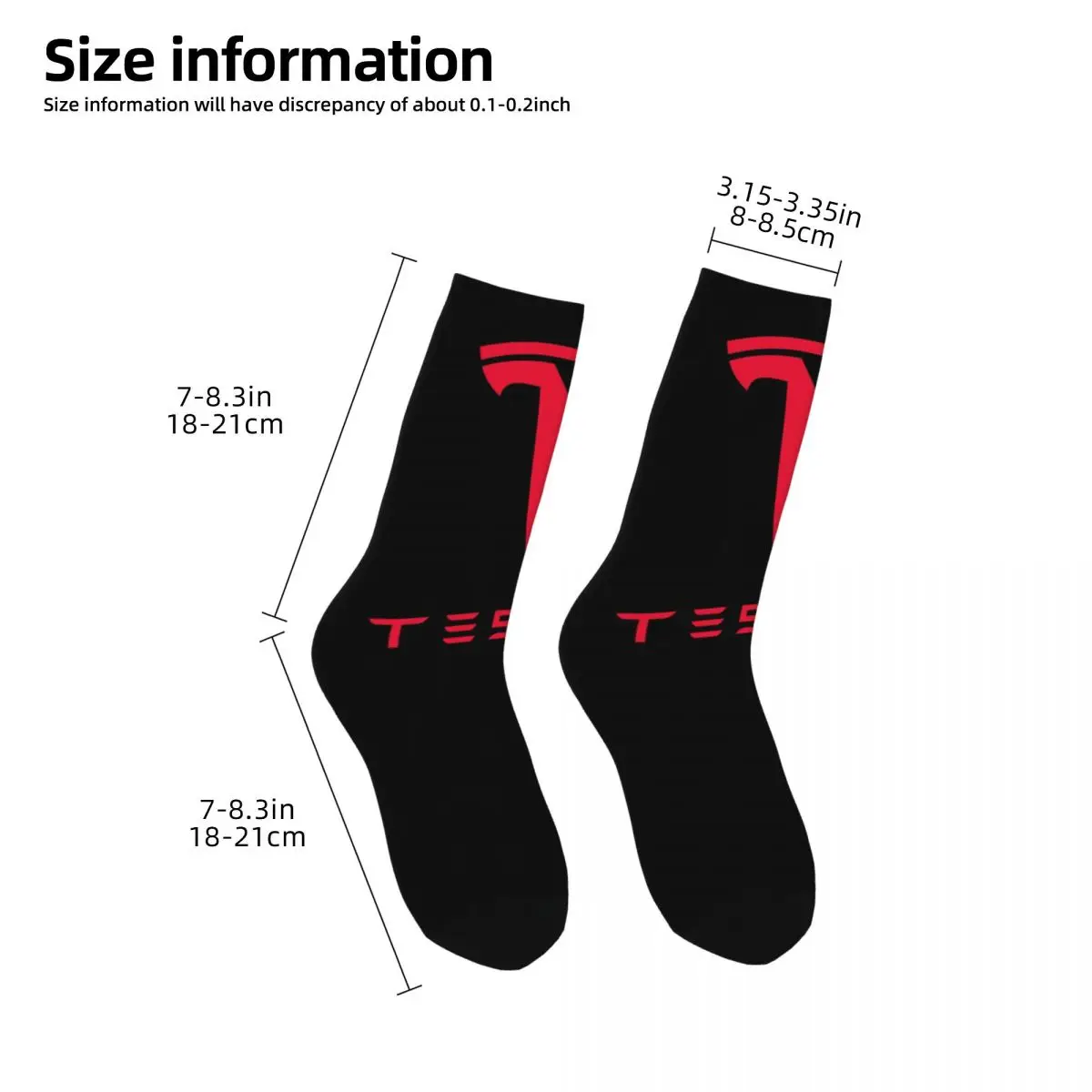 Tesla Red Logo Theme Design Men Women Socks Windproof Novelty Spring Summer Autumn Winter Stockings Gift