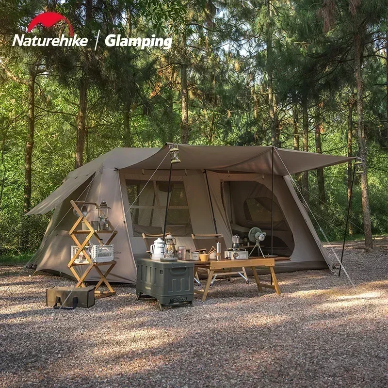 Naturehike Large Tent Camping 4 Seasons Awning Room Automatic Party Waterproof Quick Opening Large Trips 8 People Picnic Beach