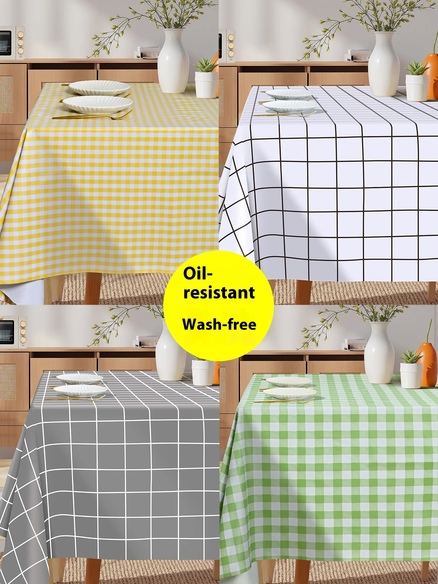 

Tablecloth waterproof and oil-proof leave-in rectangular dining table tablecloth stall table mat coffee table 2025 new light