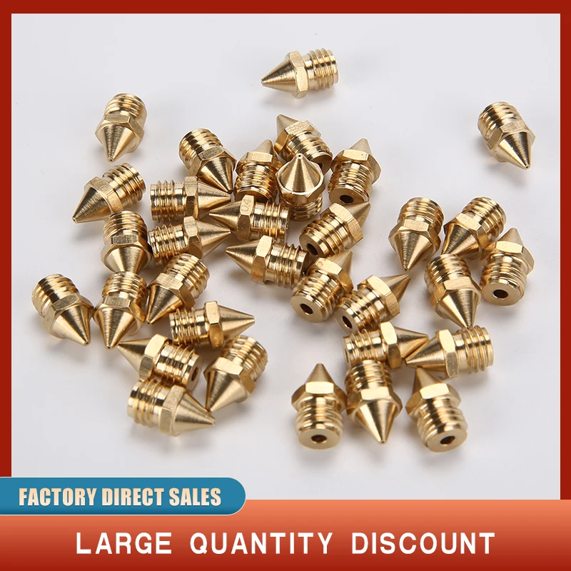 3D Printer Brass Copper Nozzle Size 0.4mm Extruder Print Head For 1.75MM Filament M7 Threaded MK8 Cr-10 Ender 3