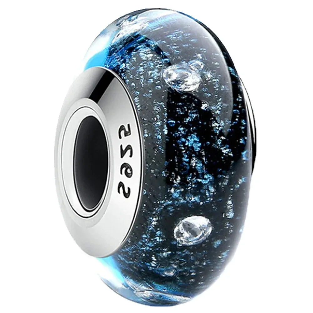 الصوفي الأرجواني سلسلة الخرز الزجاجي سلسلة 925 فضة سحر صالح DIY الكون سوار قلادة المرأة مجوهرات هدية