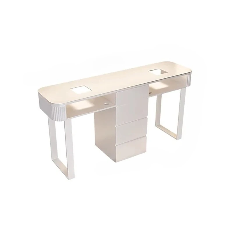 Italian Modern Nail Desk With Drawers Nordic Rustic Storage Nail Table Elegant Premium Mesa De Manicurista Salon Furniture