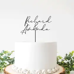 Personalisierte Hochzeit Kuchen Topper Mr und Mrs Zwei namen Kuchen Topper Rustikalen Jahrestag Braut und Bräutigam Dusche Kuchen Topper