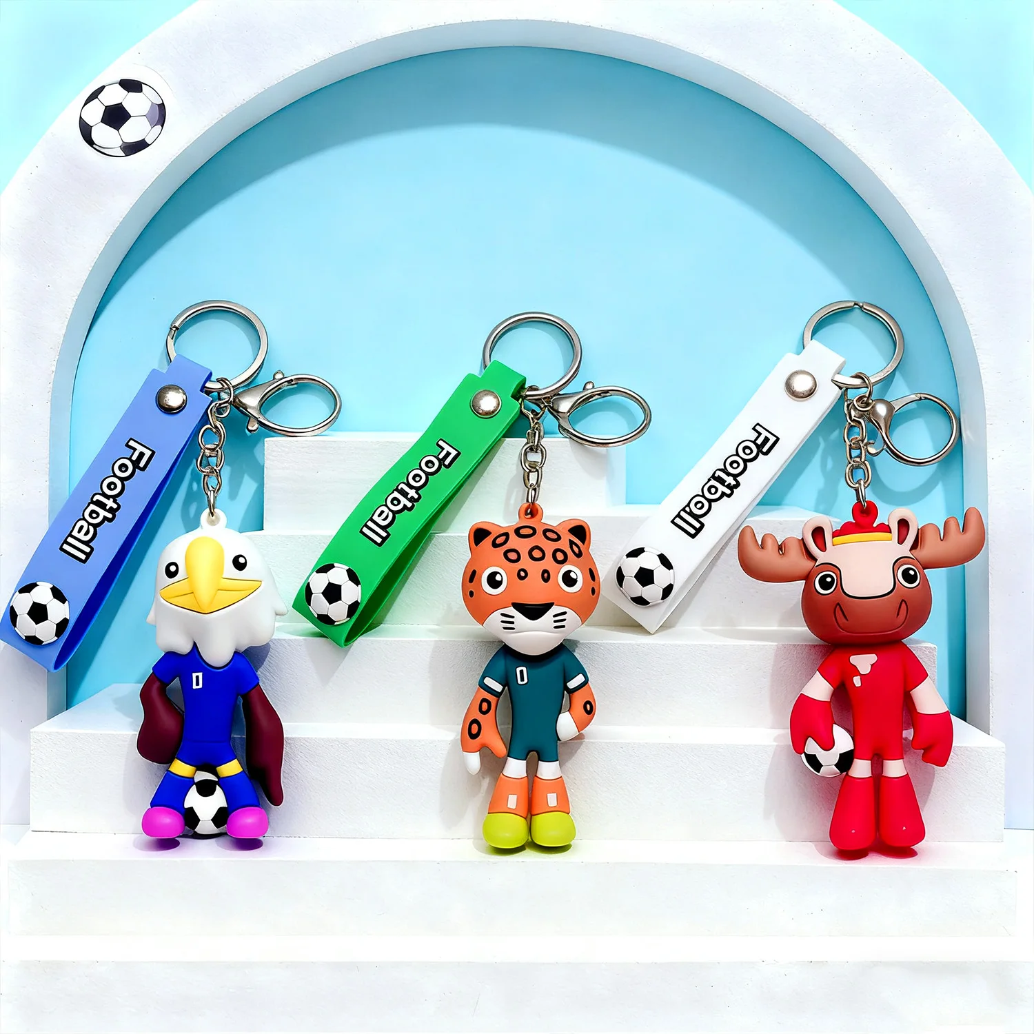 

Creative cartoon World Football Keychain Cute World mascot character keychain men s and women Key Chain Kid Gift