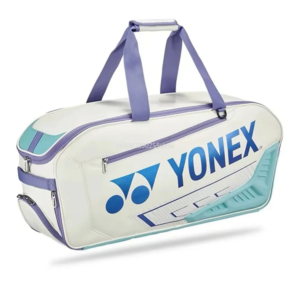 YONEX Tournament Leather Tennis Badminton Racket Bag Competition-specific Portable Large Capacity 5-7 Racquets with Insulation