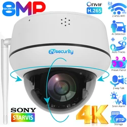 4K 8MP Wifi Dome PTZ Camera Outdoor Humanoid Tracking IP Camera Indoor 2-way Audio Wireless Home Security Surveillance Cameras