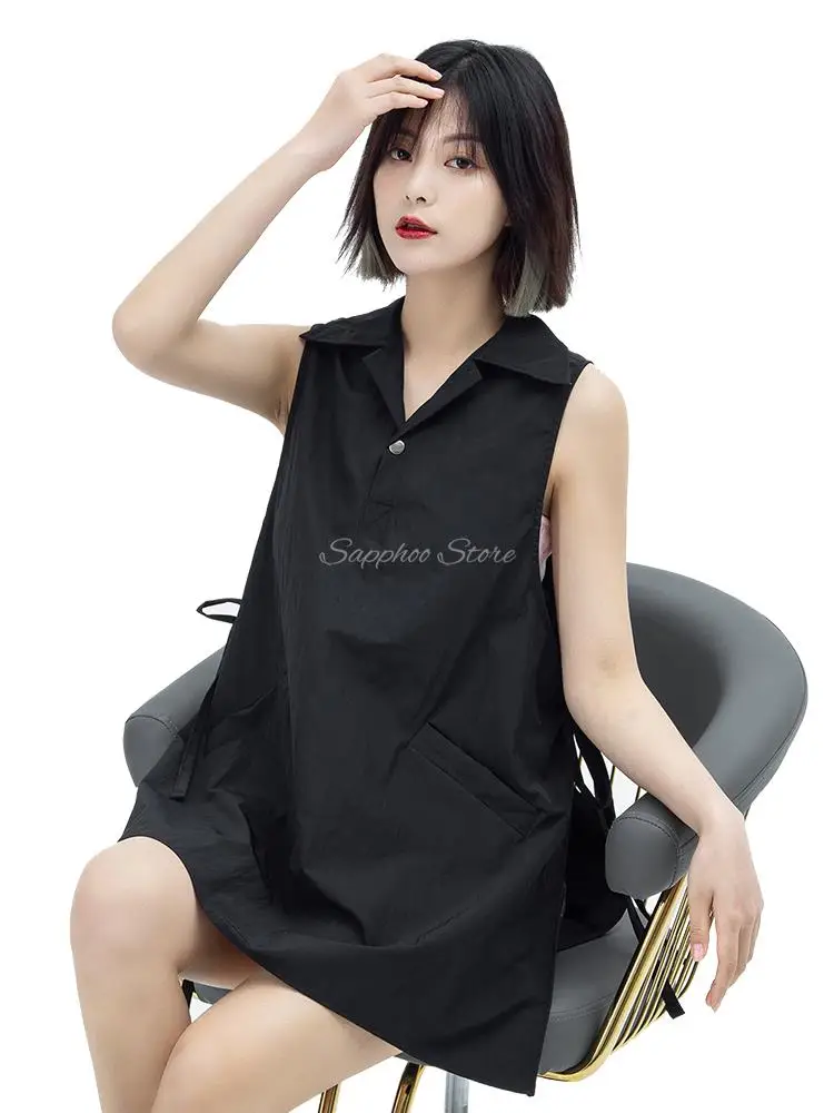 2024 Short Sleeve Work Clothes V-neck Lapel Gown Beauty Salon Pet Shop Barber Shop Uniform Hairdressing Pet Grooming Wrap