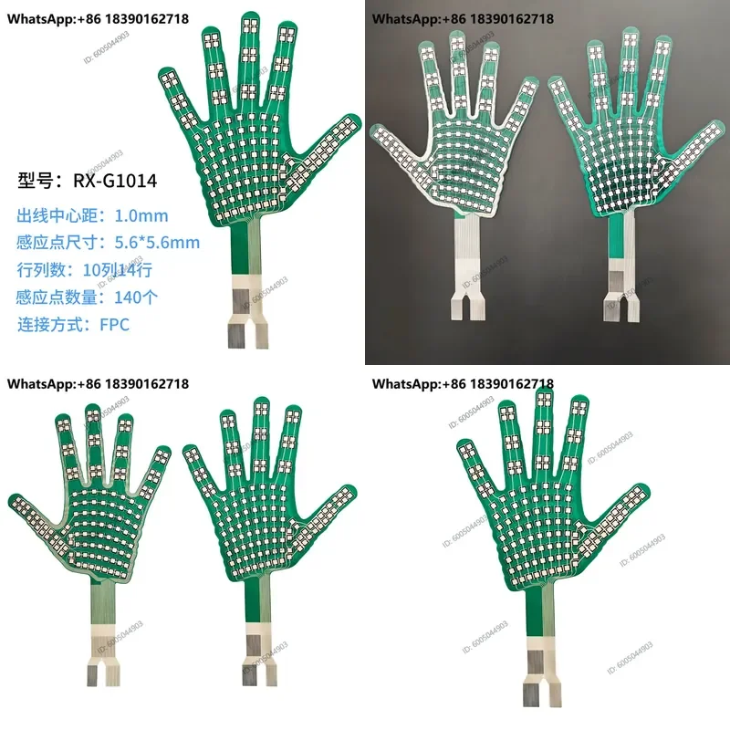 1 pair G1014 Flexible Thin Film Pressure Sensor Resistance Strain Type Machine Palm Grip Tactile Intelligent Sensing