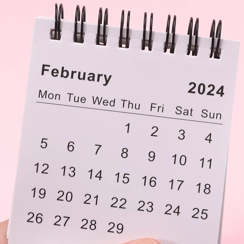 January 2024-June 2025 Desk Calendar Portable Minimalist Daily Monthly 2024 Calendar English Schedule Agenda School