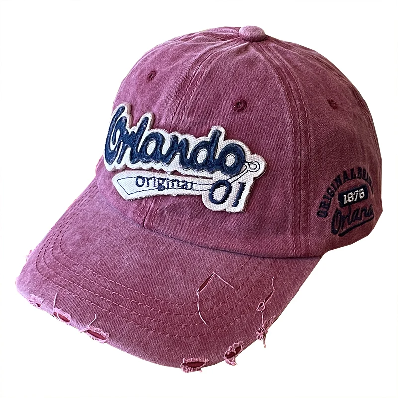 Gorra de béisbol desgastada Retro para mujer, sombrero de ala ancha vaquera con agujero lavado al agua, gorra con visera, gorra de moda para hombre