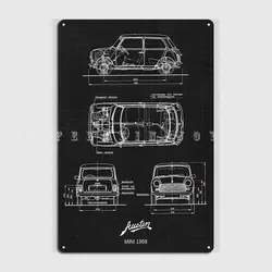 Austin Mini 1968 Metal Sign Wall Pub Designing Club Bar Plates Tin Sign Posters