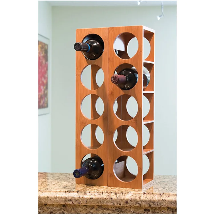 

Eco Friendly Modern Design Natural Organic Bamboo Stackable Display Wine Rack