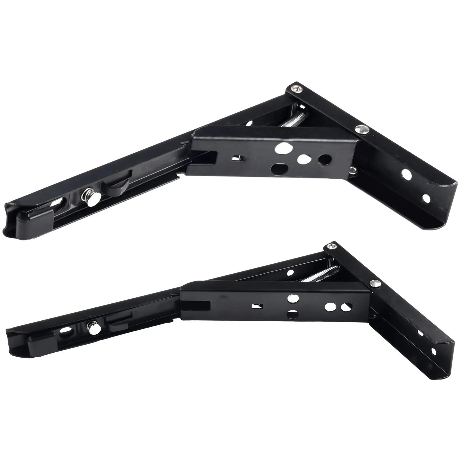 4/8/10/12 Inch Wall Mounted Triangle Folding Angle Bracket Work Bench Table Shelf Bracket Furniture Heavy Support Hardware