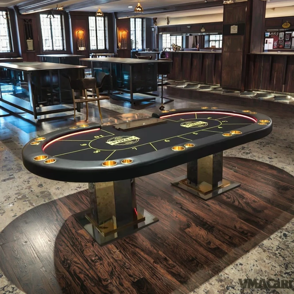 Factory Custom 2in1 Table Pool Table with Luxury Texas Poker Table with Folding Legs with Cover Gamer Stuff view 6