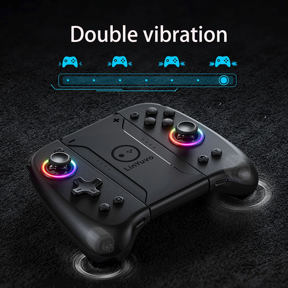 KS31 Wireless Joypad for Nintendo Switch/OLED Hall Effect Joystick Dual Vibration/6 Axis Gyro/Turbo Controller for Switch Lite