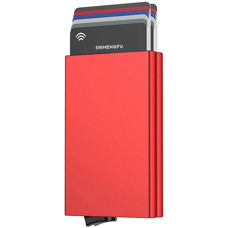 Rfid Credit Card Holder Smart Wallets Men ID Bank Cardholder Case Metal Thin Slim Pop Up Aluminium Minimalist Wallet Luxury Gift