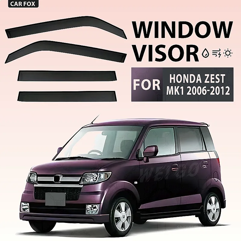 

For Honda Zest 2006-2012 Car Window Visor Rain Sun Shade Side Windshield Awning Auto Accessories