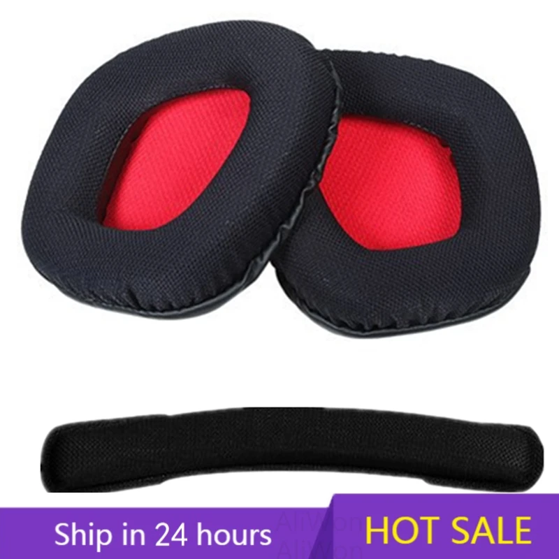 Replacement Headband Mesh Fabric Earpads for Corsair Void & Corsair Void Pro Wired & Wireless Gamer Headsets Ear Cups Ear Cover