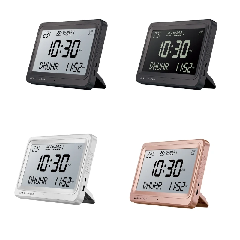 Larger LED Screen Azan Clock 8 Athan Sounds Multi-languages Prayer Alarm Clock Dropship