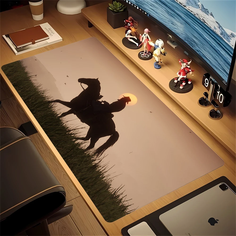 50x100CM Red Dead Redemption 2 RDR2 Mousepad Computer Gamers Locking Edge Non-slip Mouse Pad Extra larg thickened Desk Mat XXL