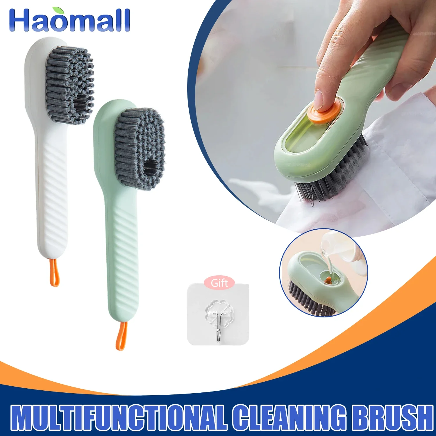 

Multifunctional Cleaning Brush Long Handle Brush Soft Bristled Liquid Shoe Brush Clothes Board Brushes Household Cleaning Tool