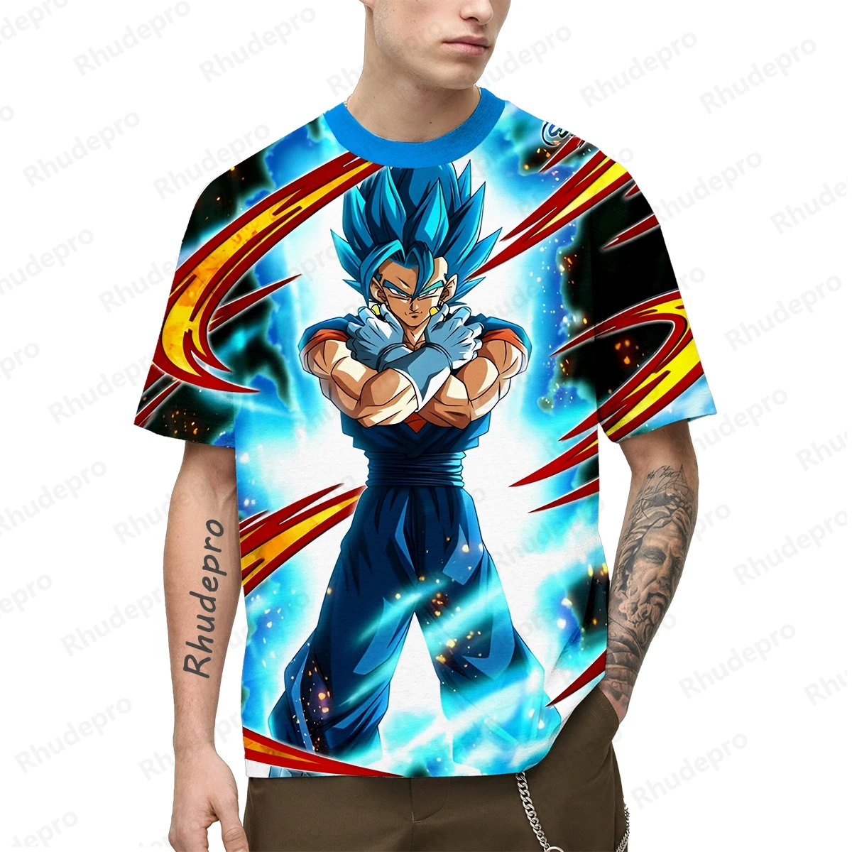 Camiseta Goku Dragon Ball Z masculina, Vegeta Tops, Super Saiya, camiseta de alta qualidade, estilo Harajuku, streetwear curto, novo, 100, 5XL, 24,