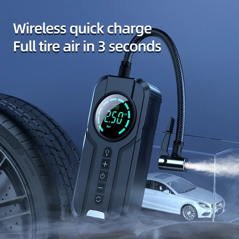 On-board inflatable pump wireless portable car-type electric vehicle tire Multi-function 12V high-power inflator