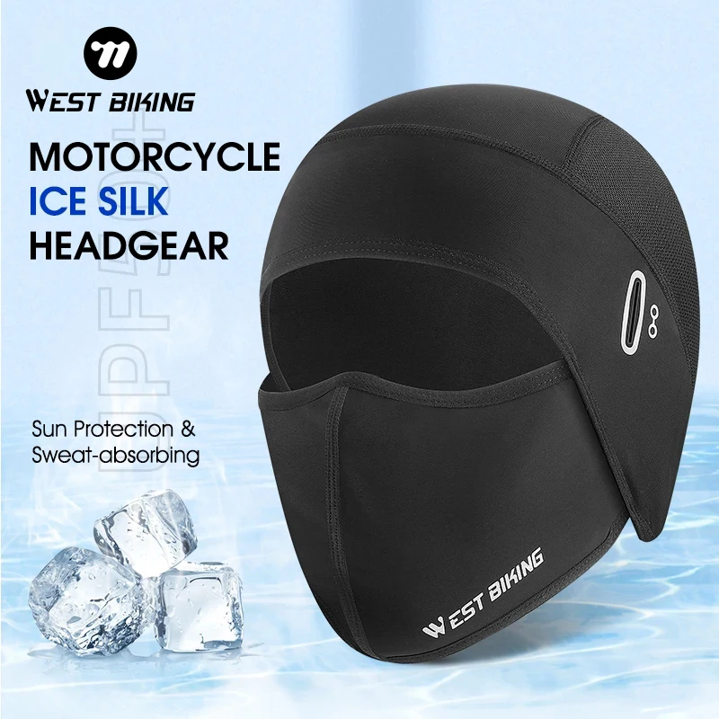 Casco de motocicleta con forro, gorro de seda de hielo, pasamontañas deportivo transpirable a prueba de viento, sombreros de verano, máscara facial