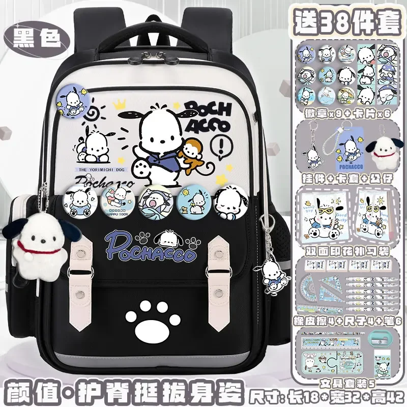 Sanrio mochila escolar para estudiantes, mochila impermeable, resistente a las manchas, gran capacidad, informal y ligera, hombrera