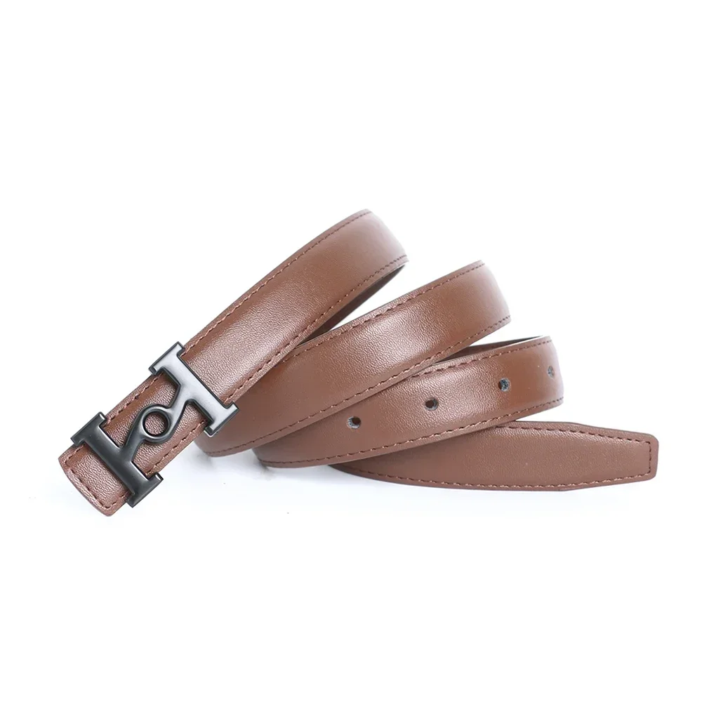 Narrow Luxury Designer Brand Vintage H Belt High Quality Women Genuine Real Leather Dress Strap for Jeans Waistband 2.3cm Grey