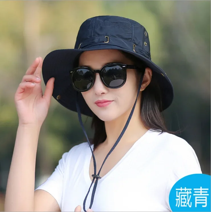 Unisex Summer Sunscreen Wide Brim Bucket Hats Women UV Protection Waterproof Panama Caps Hunting Sun Fisherman Hat for Mens Bob