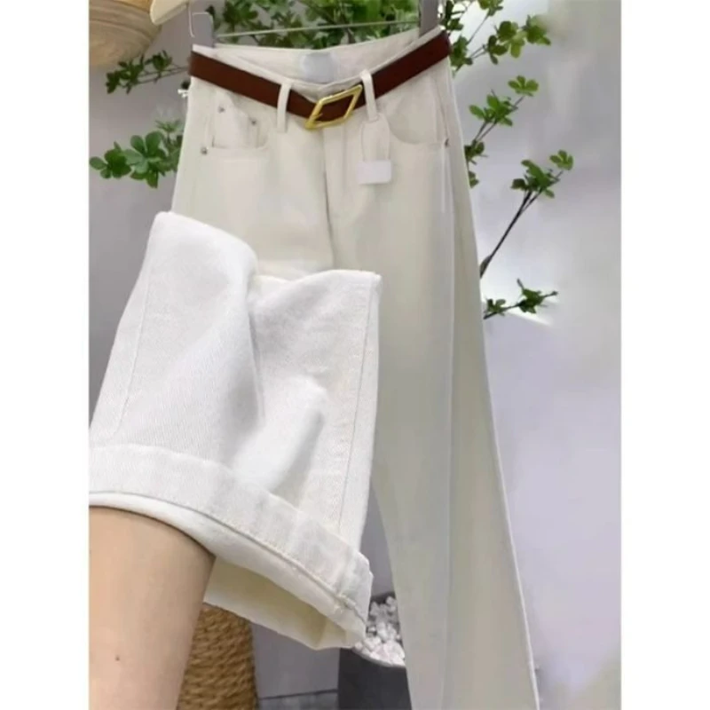 2025 가을 Y2K 걸스 인스 하이웨이스트 빈티지 청바지 한국 여성 스트레치 다용도 데님 팬츠 여성 솔리드 컬러 스트릿 트라우저