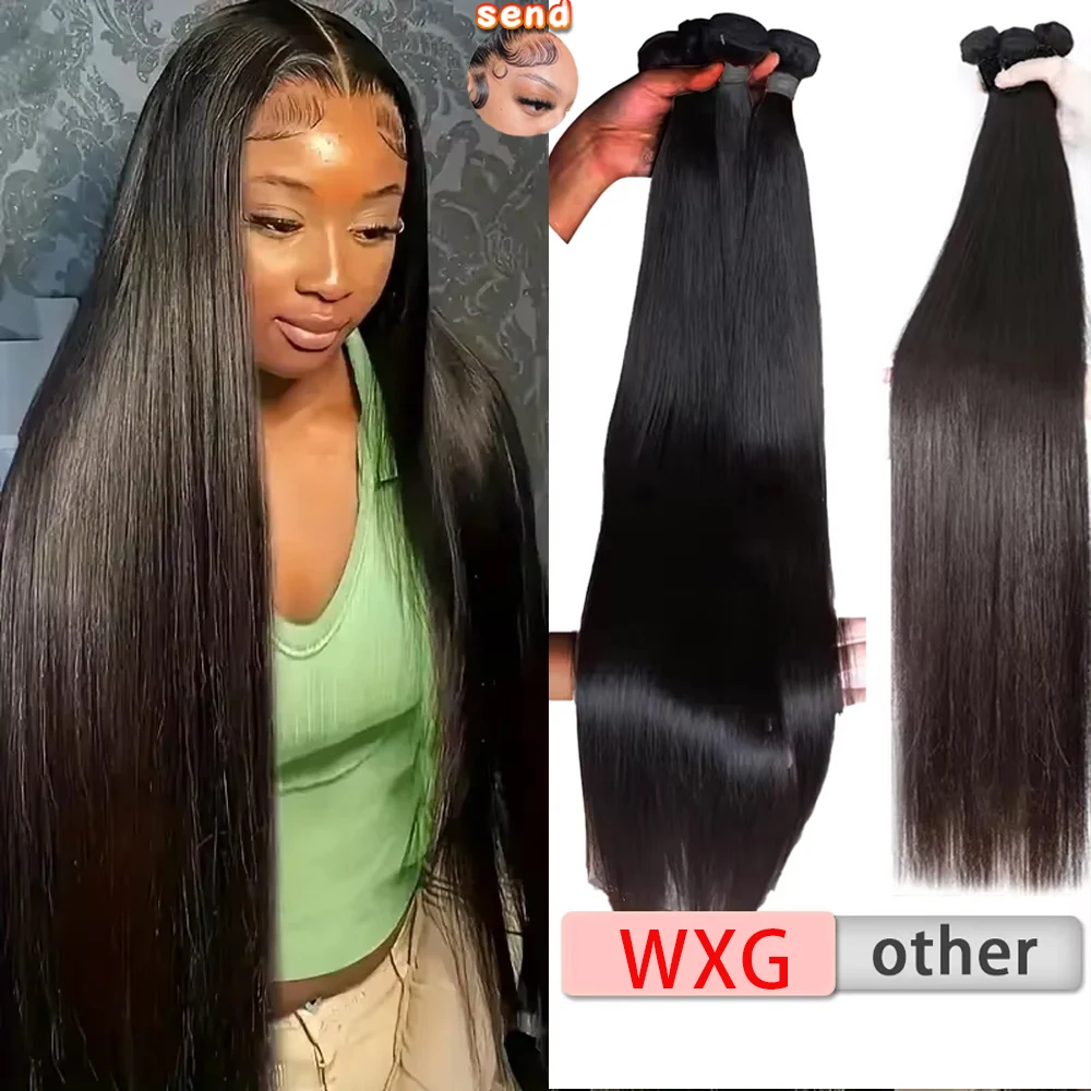 

4, 5, пучок 16А, прямые волосы 30, 40 дюймов, пучки человеческих волос, натуральный черный, 100% бразильские пучки волос, наращивание волос Remy