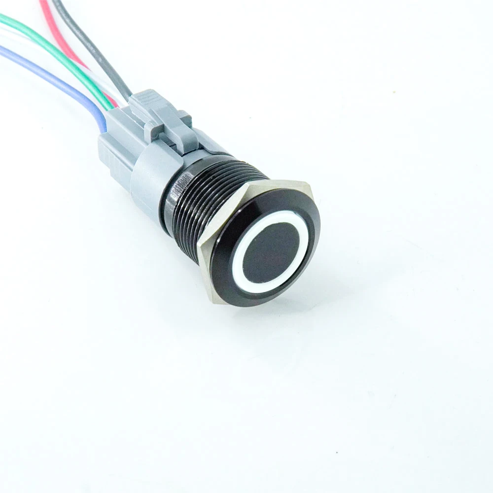 12mm 16mm 19mm 22mm Oxidation metal push button switch on off power LED light Waterproof Flat circular 6v 12v 24v 110v 220v ip67