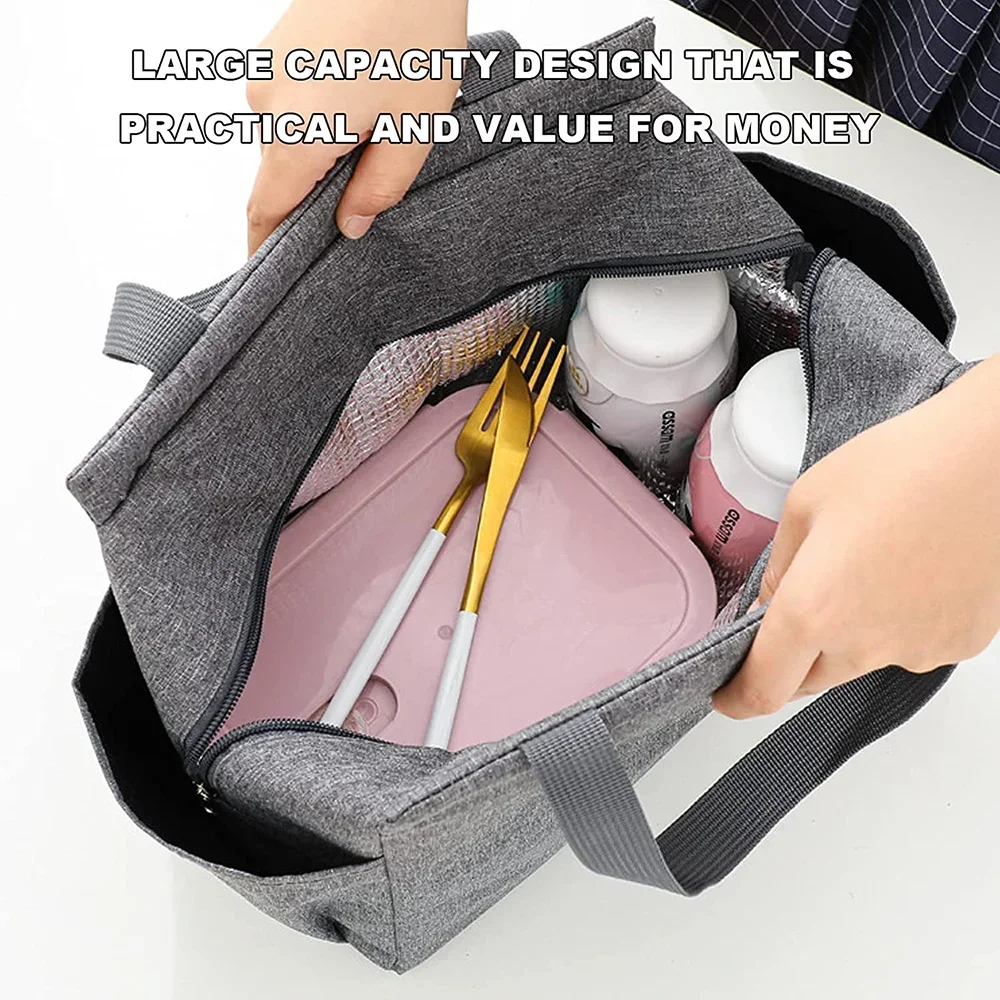 Boîte isotherme portable en toile pour enfants, sac à lunch, fourre-tout isotherme, récipient thermique pour aliments froids, pique-nique scolaire, boîte de rangement de voyage unisexe