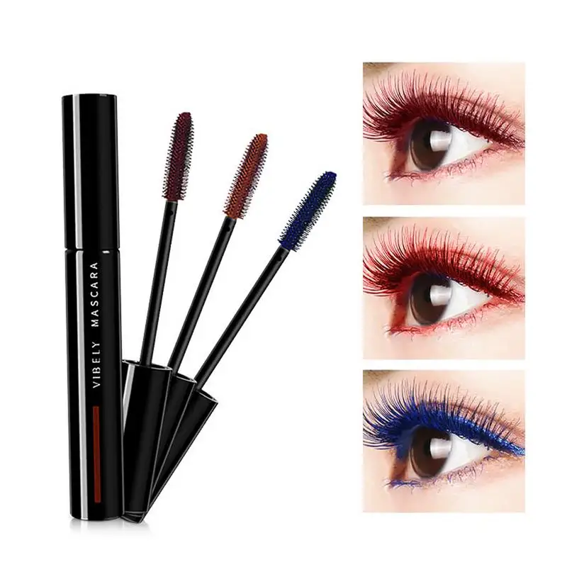 1pcs Colorful Mascara Curling Thicking Eyelashes Extension Waterproof Volumizing Blue Mascara Long Lasting Non-Smudge Cosmetic